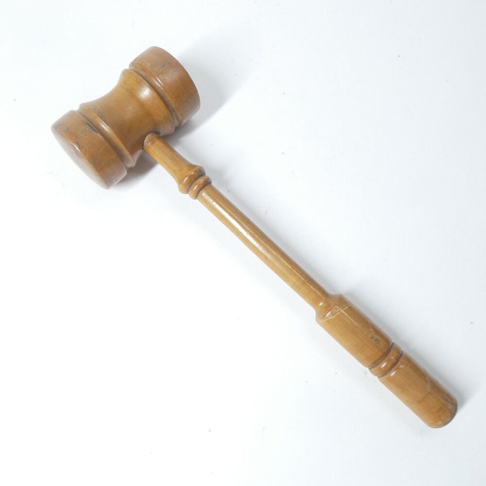 Wooden Gavel Vintage Turned Wood 10"